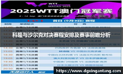 beats365科隆与沙尔克对决赛程安排及赛事前瞻分析
